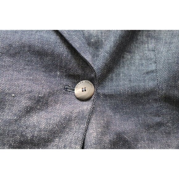 Fabiana Filippi Womens US12 Blue Brilliant Beading Jacket Double Breasted Blazer - Picture 8 of 11